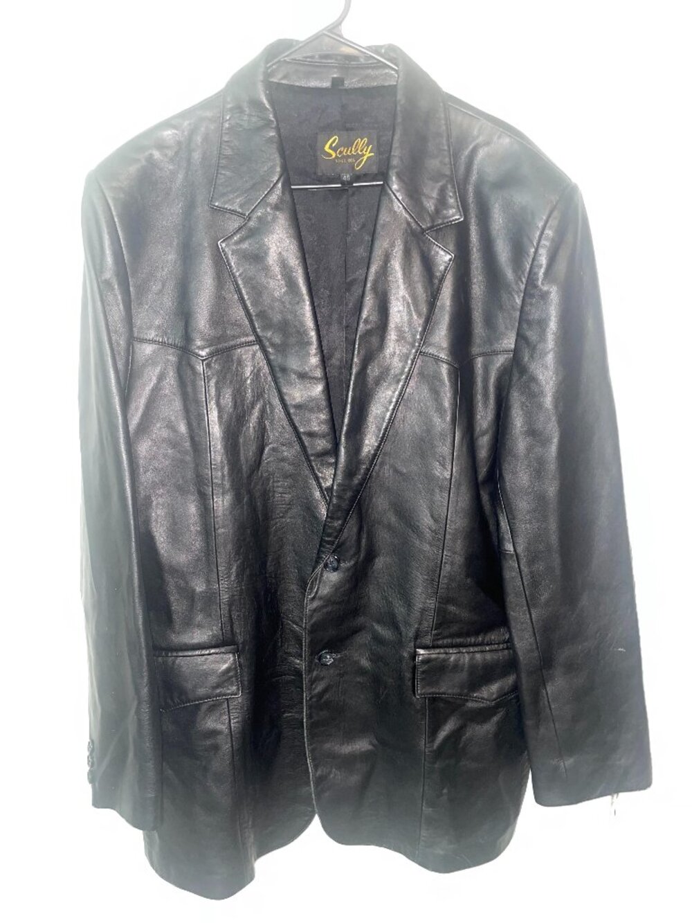Scully Black Genuine Leather Jacket Men's Size 46